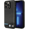Funda rígida BMW BMHCP13X22NBCK Leather Carbon para Apple iPhone 13 Pro Max, negra