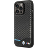 Funda rígida BMW BMHCP13X22NBCK Leather Carbon para Apple iPhone 13 Pro Max, negra