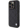 Funda acolchada de piel BMW BMHCP15X22RQDK para Apple iPhone 15 Pro Max, negra