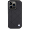 Funda acolchada de piel BMW BMHCP15X22RQDK para Apple iPhone 15 Pro Max, negra