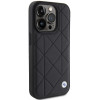 Funda acolchada de piel BMW BMHCP15X22RQDK para Apple iPhone 15 Pro Max, negra