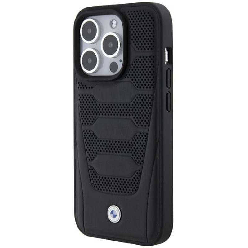 Funda rígida BMW BMHCP15X22RPSK Leather Seats Pattern para Apple iPhone 15 Pro Max, negra