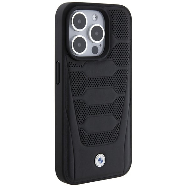 Funda rígida BMW BMHCP15X22RPSK Leather Seats Pattern para Apple iPhone 15 Pro Max, negra