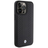 Funda BMW BMHCP15X22RFGK Leather Diamond Pattern para Apple iPhone 15 Pro Max, negra