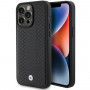Funda BMW BMHCP15L22RFGK Leather Diamond Pattern para Apple iPhone 15 Pro, negra