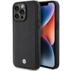 Funda BMW BMHCP15L22RFGK Leather Diamond Pattern para Apple iPhone 15 Pro, negra