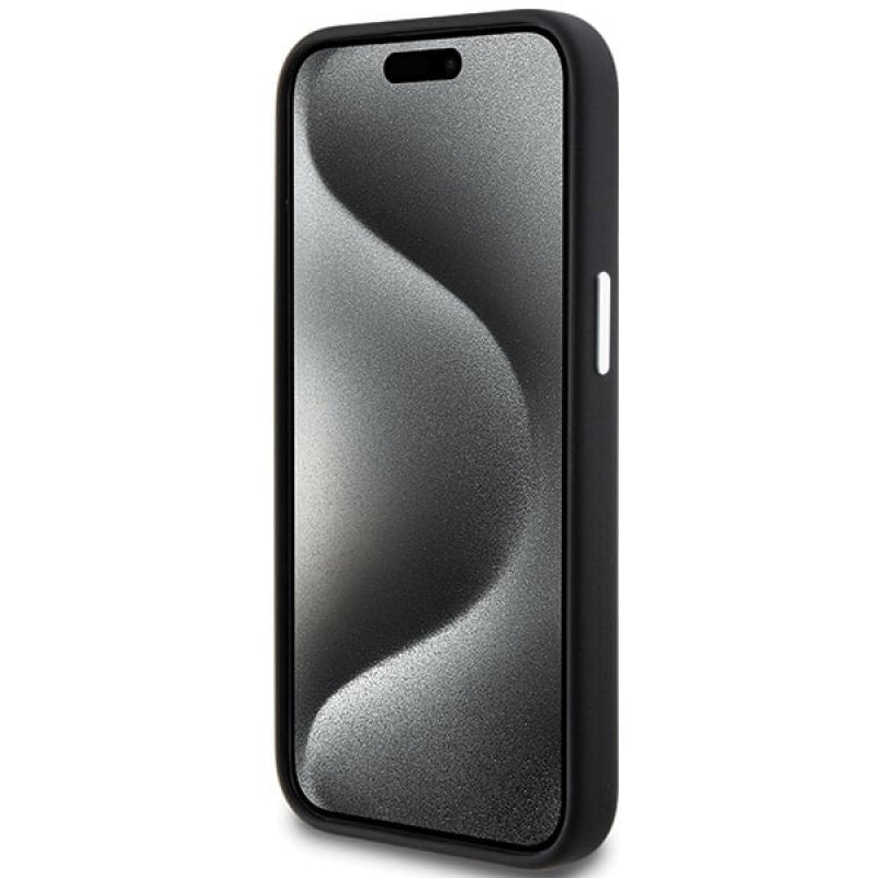 Funda BMW BMHMP15SSILBK2 Signature Liquid Silicone MagSafe para Apple iPhone 15, negra