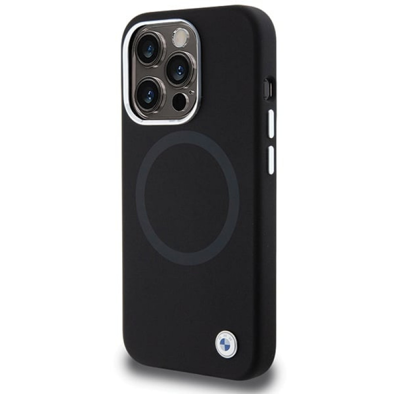 Funda BMW BMHMP15LSILBK2 Signature Liquid Silicone MagSafe para Apple iPhone 15 Pro, negra