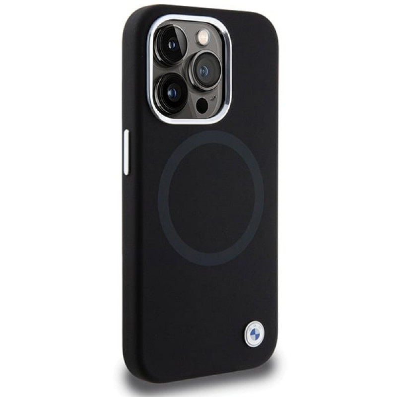 Funda BMW BMHMP15LSILBK2 Signature Liquid Silicone MagSafe para Apple iPhone 15 Pro, negra