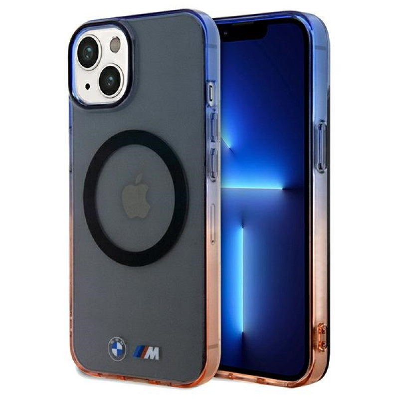 Funda rígida MagSafe Gradient Bumper BMW BMHMP15MHTGE para Apple iPhone 15 Plus / 14 Plus, gris