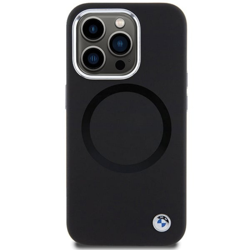 Funda MagSafe Signature Liquid Silicone BMW BMHMP15XSILBK2 para Apple iPhone 15 Pro Max, negra