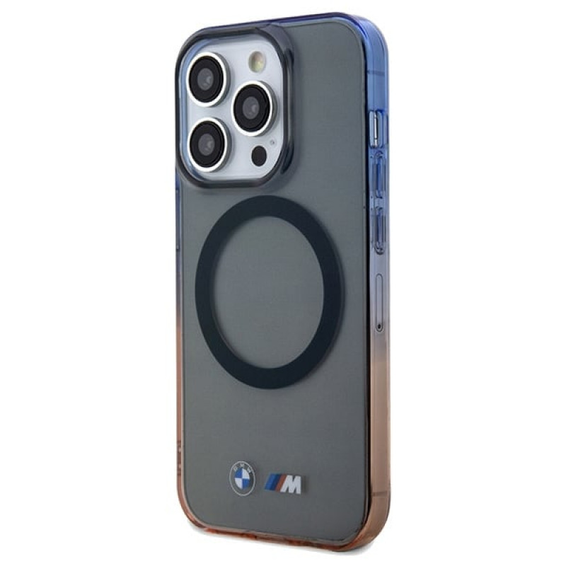 Funda rígida BMW BMHMP15XHTGE Gradient Bumper MagSafe para Apple iPhone 15 Pro Max, gris