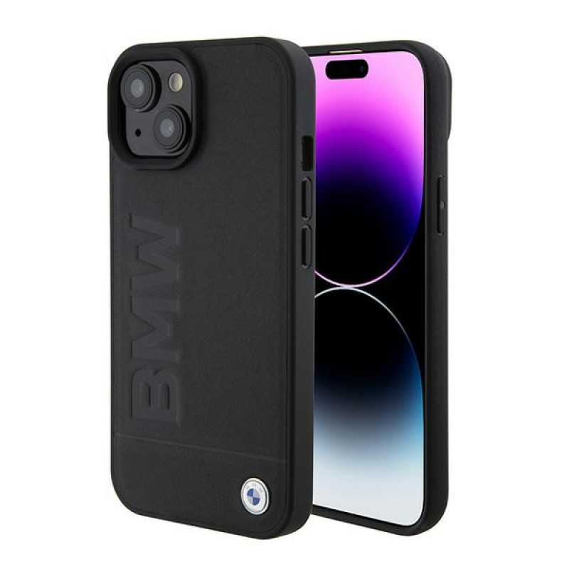 Funda rígida MagSafe con impresión del logotipo Signature BMW BMHMP15SSLLBK para Apple iPhone 15, negra