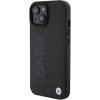 Funda MagSafe Leather Hot Stamp BMW BMHMP15MSLLBK para Apple iPhone 15 Plus / 14 Plus, negra