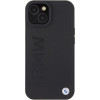 Funda MagSafe Leather Hot Stamp BMW BMHMP15MSLLBK para Apple iPhone 15 Plus / 14 Plus, negra