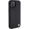 Funda MagSafe Leather Hot Stamp BMW BMHMP15MSLLBK para Apple iPhone 15 Plus / 14 Plus, negra