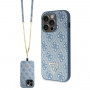 Funda rígida Guess GUHCP15LP4TDSCPB Crossbody 4G Metal Logo para Apple iPhone 15 Pro, azul