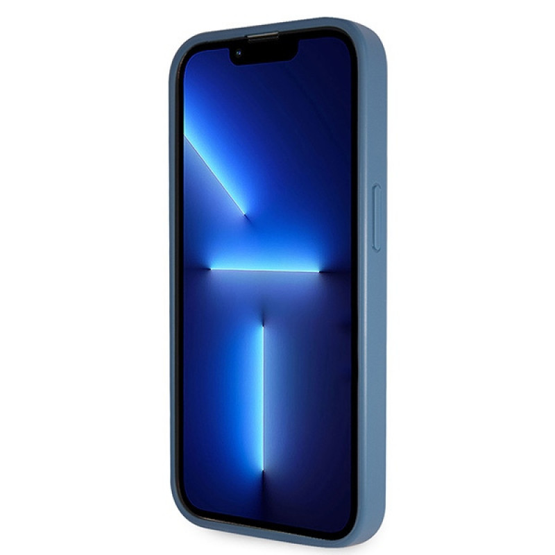 Funda rígida Guess GUHCP15LP4TDSCPB Crossbody 4G Metal Logo para Apple iPhone 15 Pro, azul