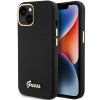Funda rígida Guess GUHCP15SSMBSLK Silicone Script Metal Logo & Frame para Apple iPhone 15 / 14 / 13, negra