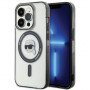 Karl Lagerfeld KLHMP15LHKHNOTK IML Funda rígida MagSafe Karl's Head para Apple iPhone 15 Pro, transparente