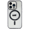 Karl Lagerfeld KLHMP15LHKHNOTK IML Funda rígida MagSafe Karl's Head para Apple iPhone 15 Pro, transparente