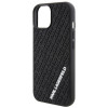 Funda rígida 3D Rubber Multi Logo para Apple iPhone 15, negra, Karl Lagerfeld KLHCP15S3DMKRLK