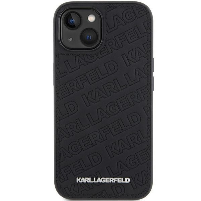 Funda rígida Quilted K Pattern Karl Lagerfeld KLHCP15SPQKPMK para Apple iPhone 15, negra