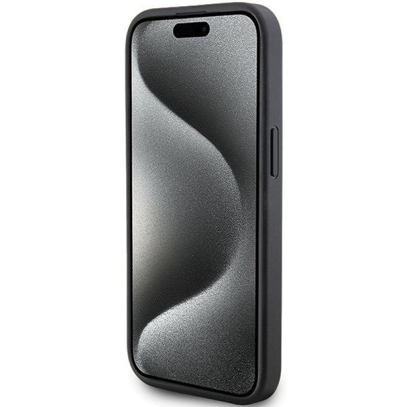 Funda rígida Quilted K Pattern Karl Lagerfeld KLHCP15SPQKPMK para Apple iPhone 15, negra