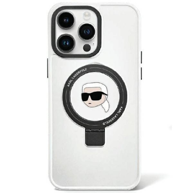 Funda rígida Karl Lagerfeld KLHMP15LHMRSKHH Ring Stand Karl Head MagSafe para Apple iPhone 15 Pro