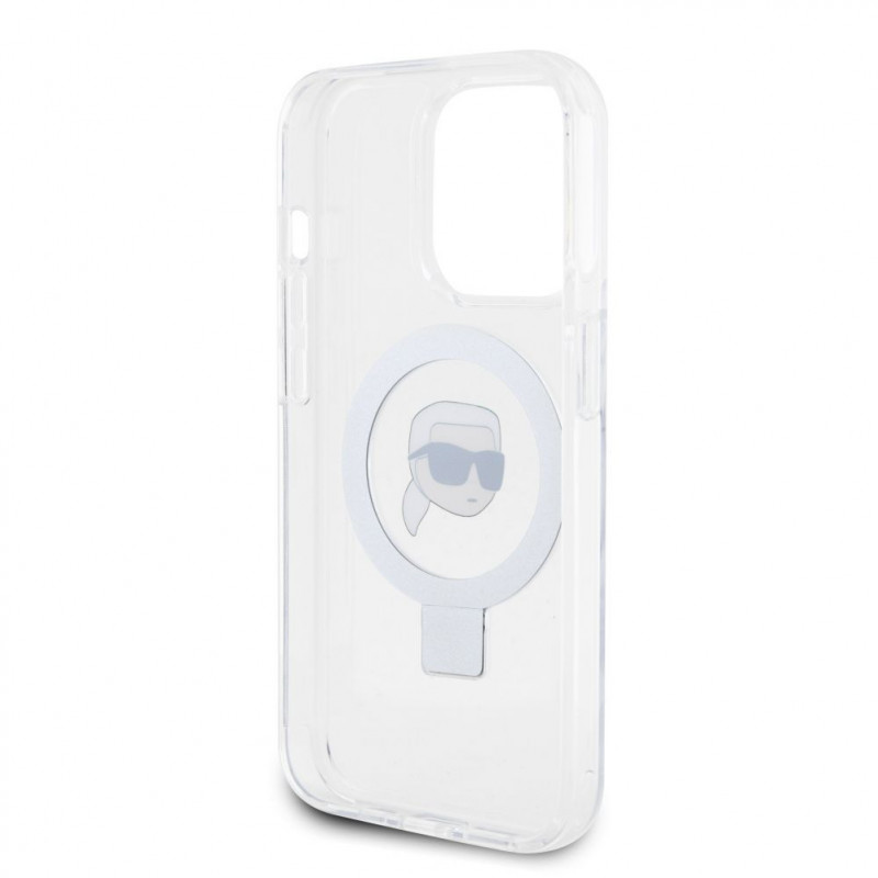 Funda rígida Karl Lagerfeld KLHMP15LHMRSKHH Ring Stand Karl Head MagSafe para Apple iPhone 15 Pro