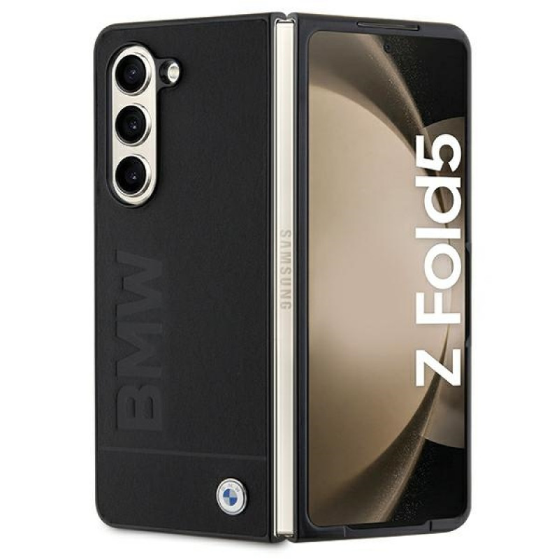 Funda rígida BMW BMHCZFD5SLLBK Signature Logo Imprint para Samsung Galaxy Z Fold5, negra