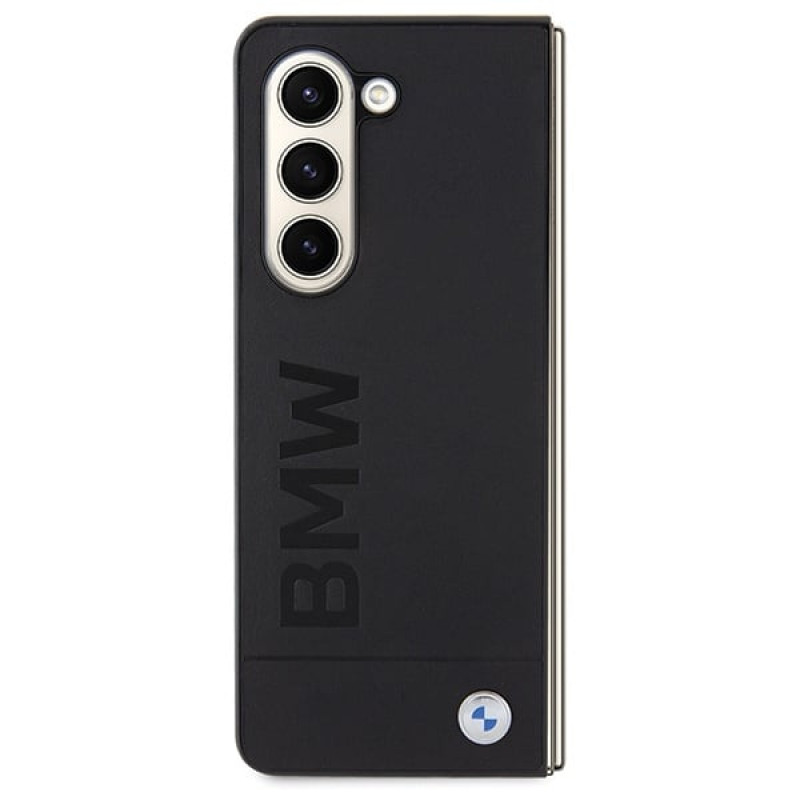 Funda rígida BMW BMHCZFD5SLLBK Signature Logo Imprint para Samsung Galaxy Z Fold5, negra