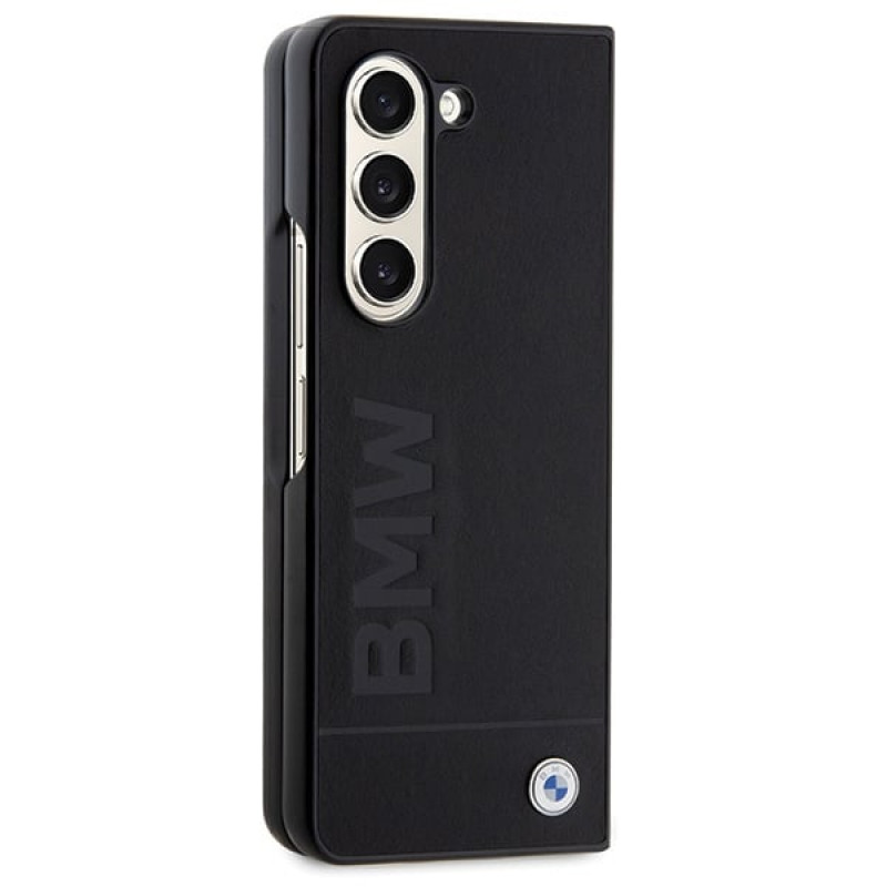 Funda rígida BMW BMHCZFD5SLLBK Signature Logo Imprint para Samsung Galaxy Z Fold5, negra