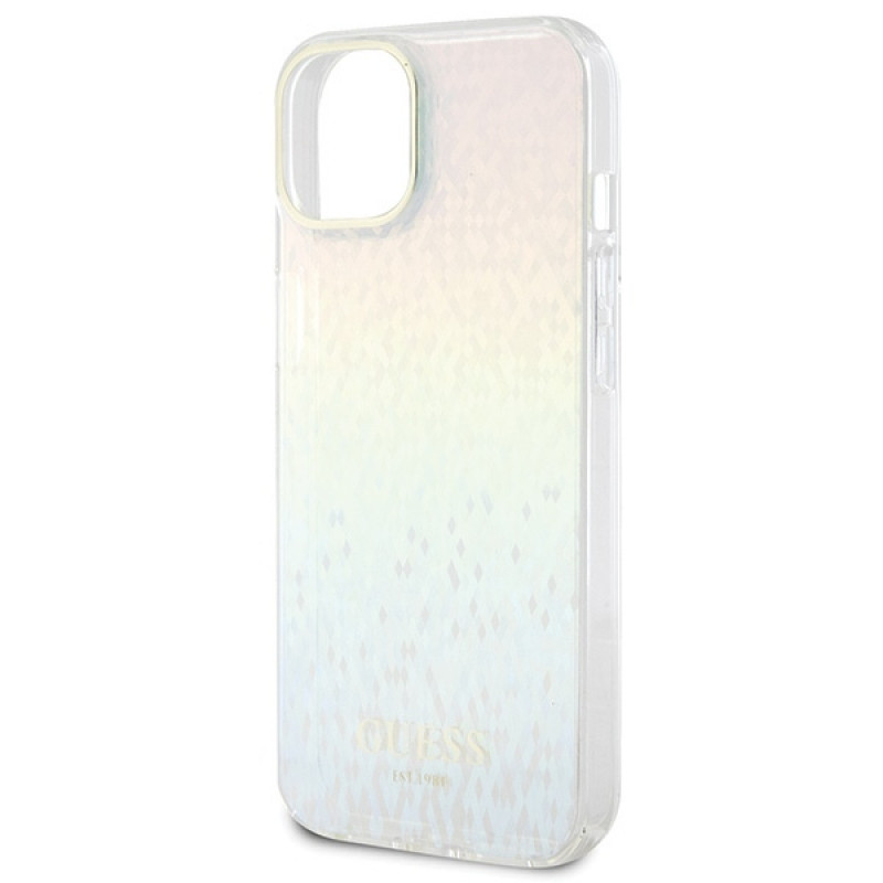 Funda rígida Guess GUHCP15SHDECMI IML Faceted Mirror Disco Iridescent para Apple iPhone 15, multicolor