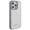 Funda rígida Guess GUHCP15LPSFDGSS Sequin Script Metal para Apple iPhone 15 Pro, plateada