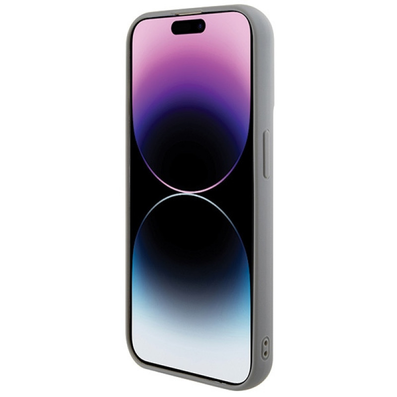 Funda rígida Guess GUHCP15LPSFDGSS Sequin Script Metal para Apple iPhone 15 Pro, plateada