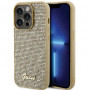 Guess GUHCP15LPMSDGSD Funda rígida Disco Metal Script para Apple iPhone 15 Pro, dorada