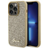 Guess GUHCP15LPMSDGSD Funda rígida Disco Metal Script para Apple iPhone 15 Pro, dorada
