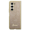Funda rígida Guess GUHCZFD5HGGSHD Glitter Script para Samsung Galaxy Z Fold5, dorada