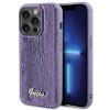 Funda rígida de metal Guess GUHCP15XPSFDGSU Sequin Script para Apple iPhone 15 Pro Max, morada