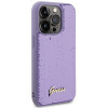 Funda rígida de metal Guess GUHCP15XPSFDGSU Sequin Script para Apple iPhone 15 Pro Max, morada