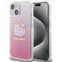 Hello Kitty HKHCP15SHDGKEP IML Gradient Electrop Kitty Head funda rígida para Apple iPhone 15 6.1", rosa