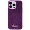 Guess GUHCP15XPMSDGSF Funda rígida Disco Metal Script para Apple iPhone 15 Pro Max, morada