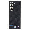 Funda rígida BMW BMHCZFD522NBCK Leather Carbon para Samsung Galaxy Z Fold5, negra