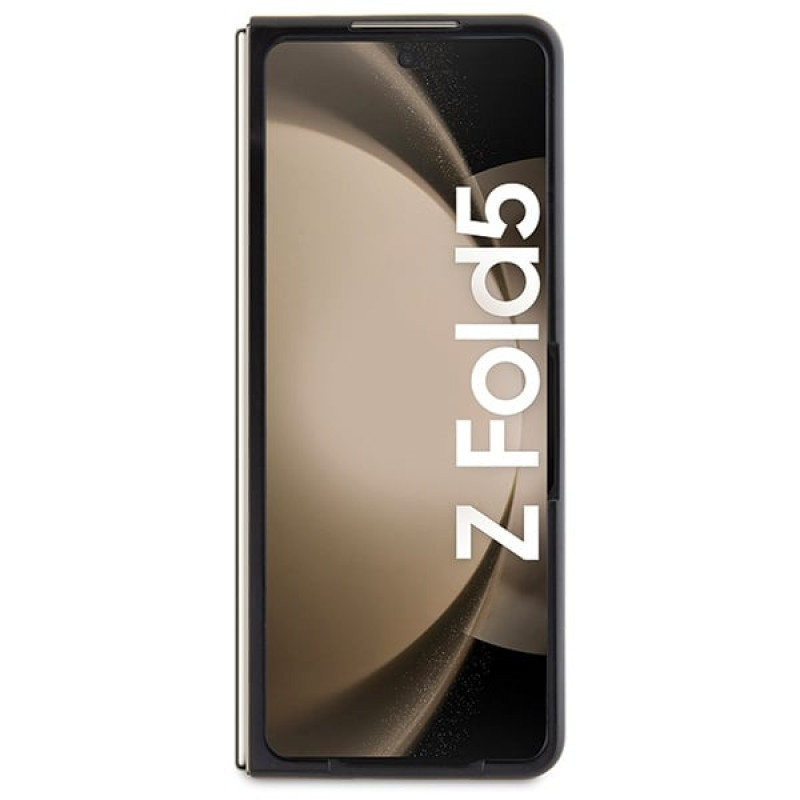 Funda rígida BMW BMHCZFD522NBCK Leather Carbon para Samsung Galaxy Z Fold5, negra