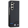 Funda rígida BMW BMHCZFD522NBCK Leather Carbon para Samsung Galaxy Z Fold5, negra