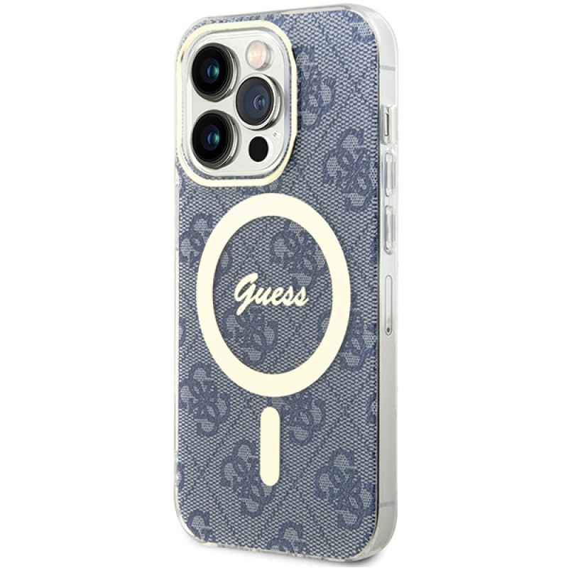 Funda rígida Guess GUHMP15XH4STB Apple iPhone 15 Pro Max IML 4G MagSafe, azul (outlet)