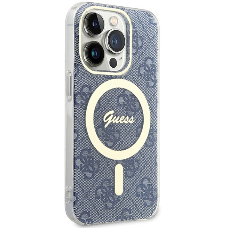 Funda rígida Guess GUHMP15XH4STB Apple iPhone 15 Pro Max IML 4G MagSafe, azul (outlet)