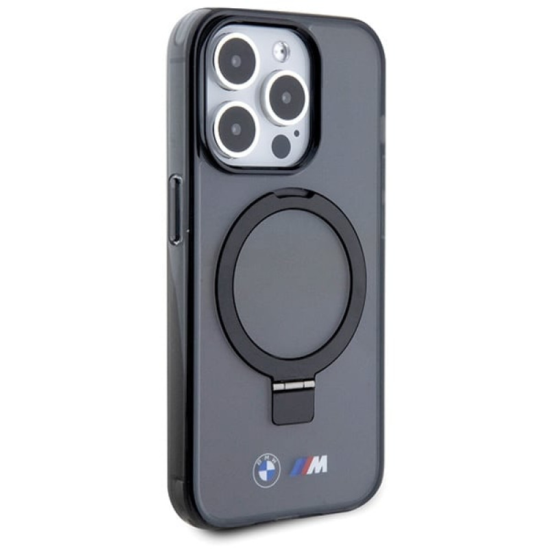BMW BMHMP15LURSK Apple iPhone 15 Pro funda rígida Ring Stand M Collection MagSafe, negra