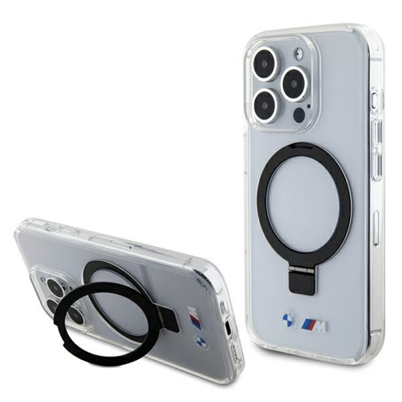 BMW BMHMP15LURST Apple iPhone 15 Pro funda rígida Ring Stand M Collection MagSafe, transparente